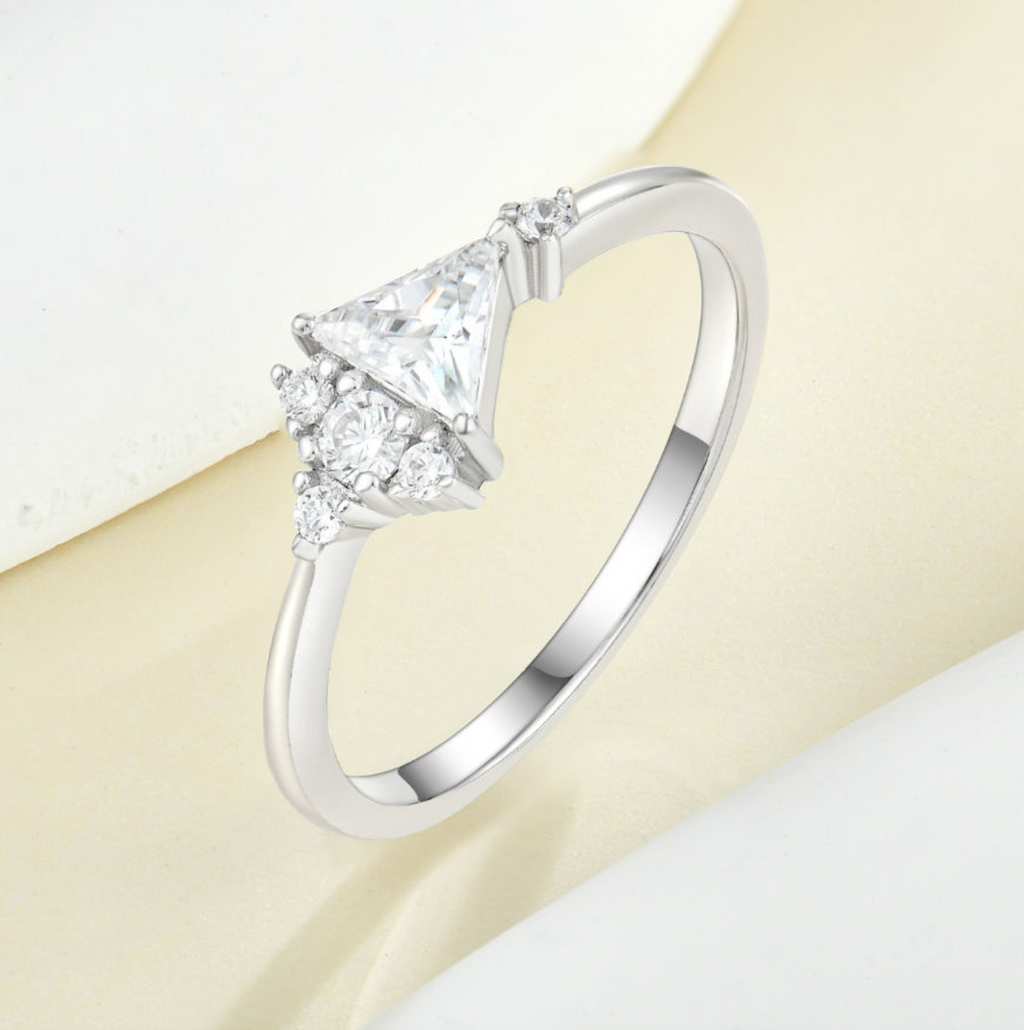 Hypoallergenic Triangle CZ Ring