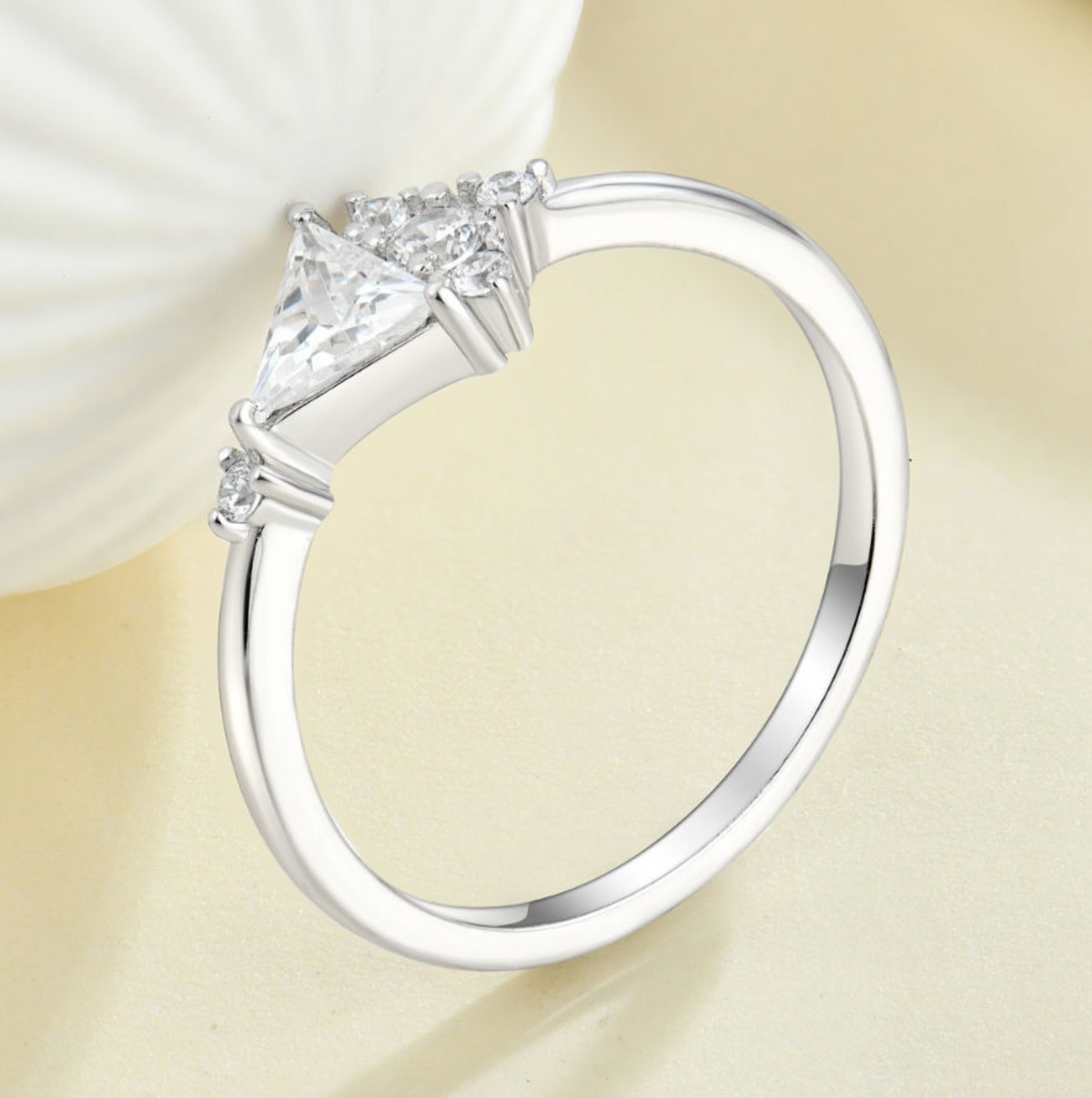 Hypoallergenic Triangle CZ Ring