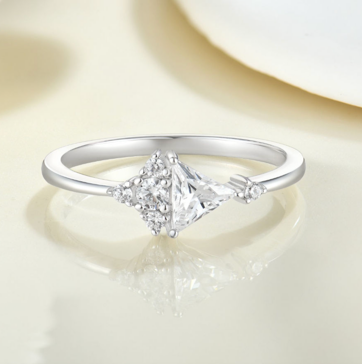 Hypoallergenic Triangle CZ Ring