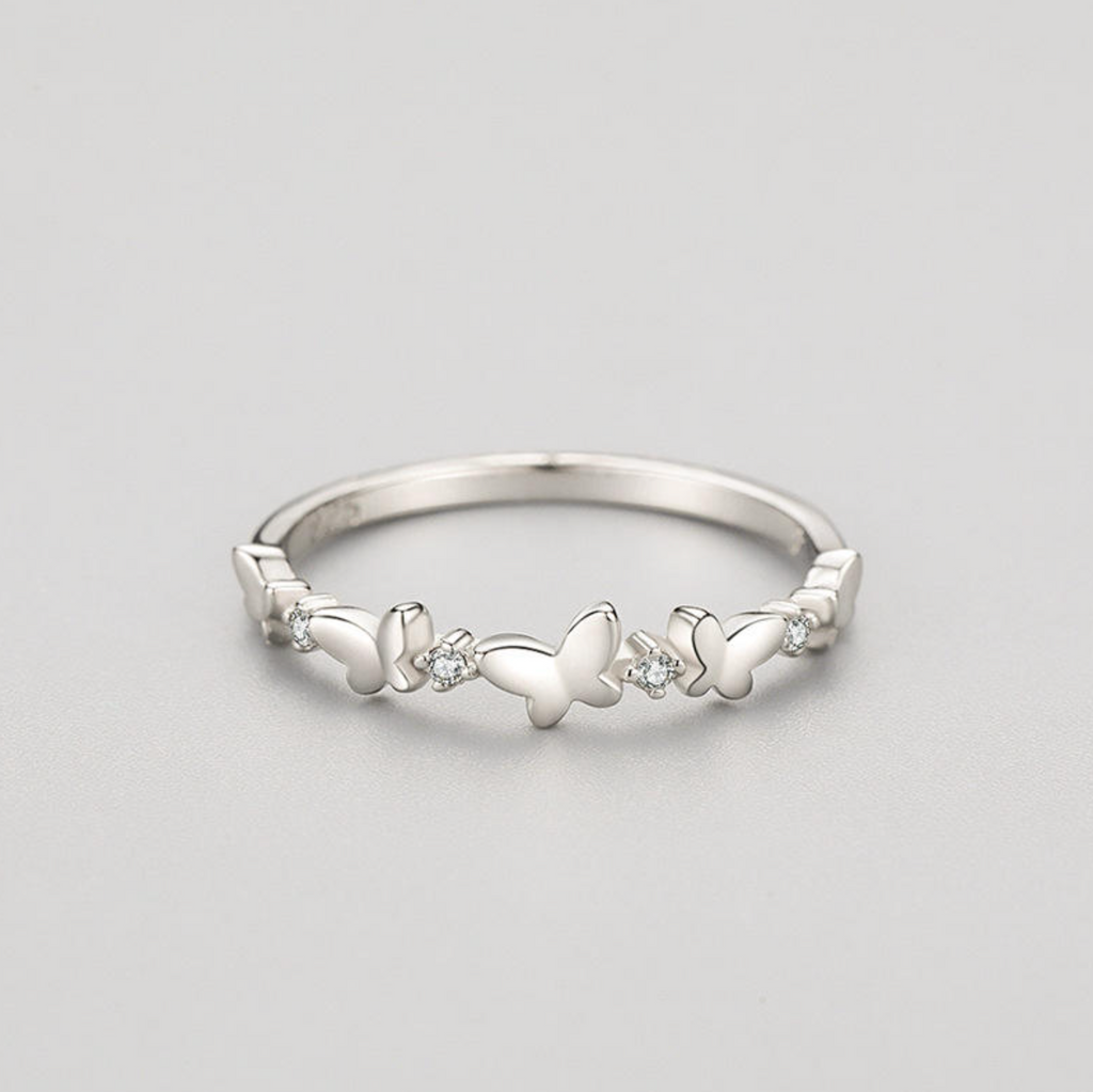 Sterling Silver Dainty Butterfly Ring
