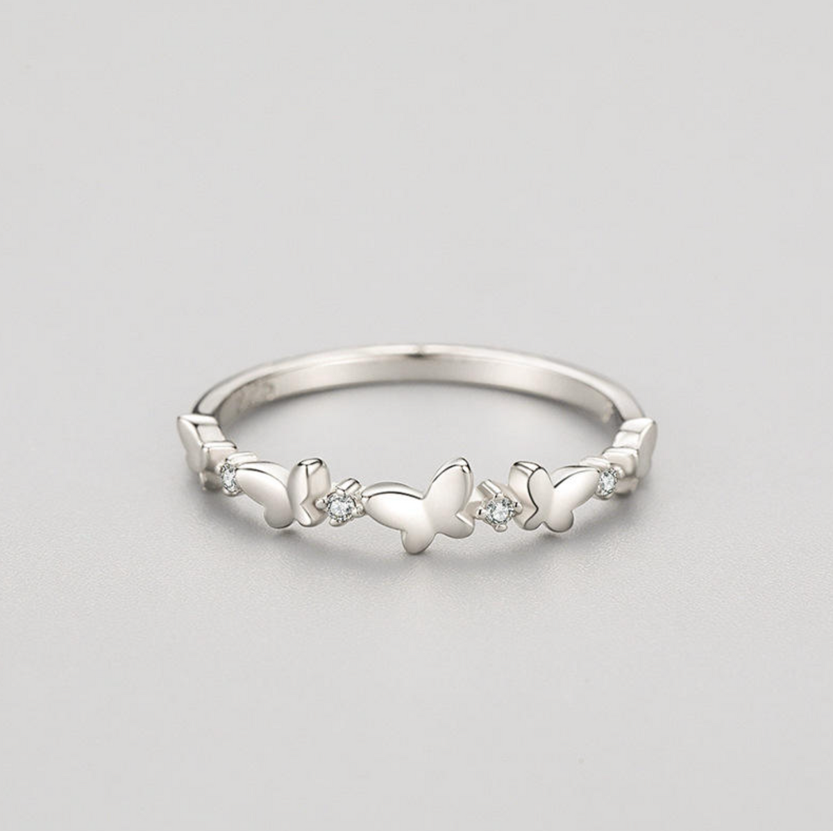 Sterling Silver Dainty Butterfly Ring