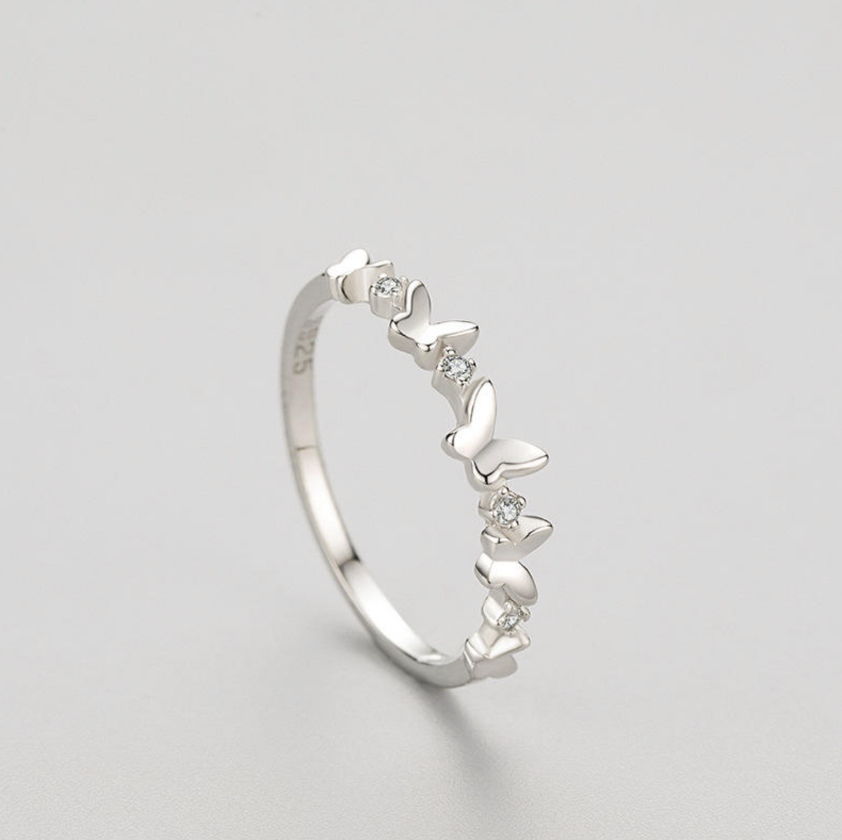 Sterling Silver Dainty Butterfly Ring
